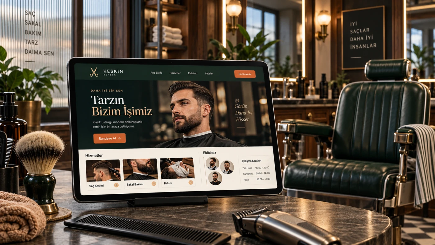 Hazır Berber Sitesi hazır web sitesi öne çıkan görseli