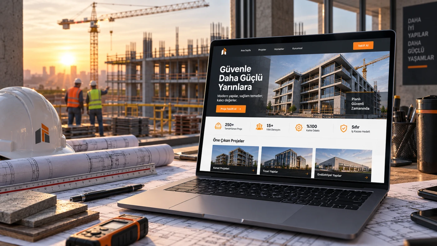 İnşaat / Müteahhit hazır web sitesi öne çıkan görseli