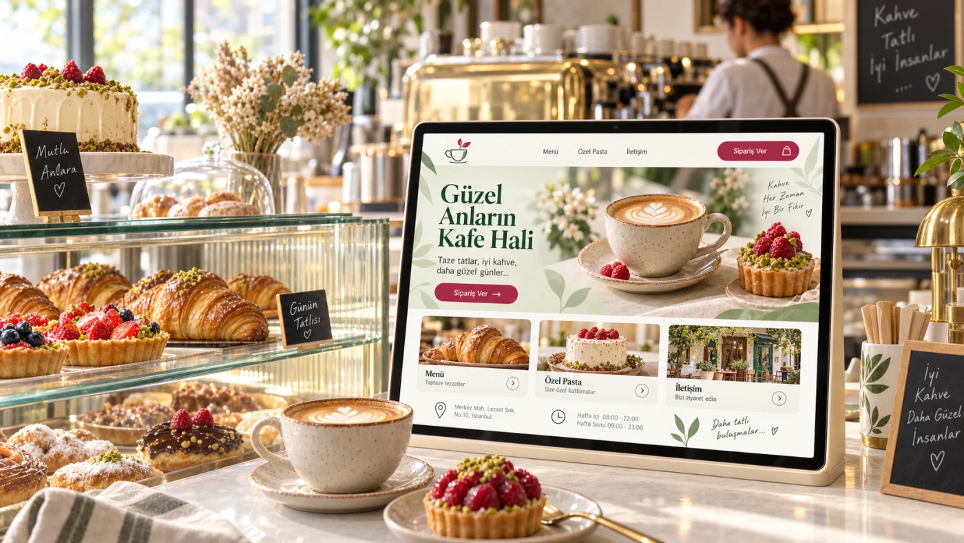 Kafe / Pastane hazır web sitesi öne çıkan görseli