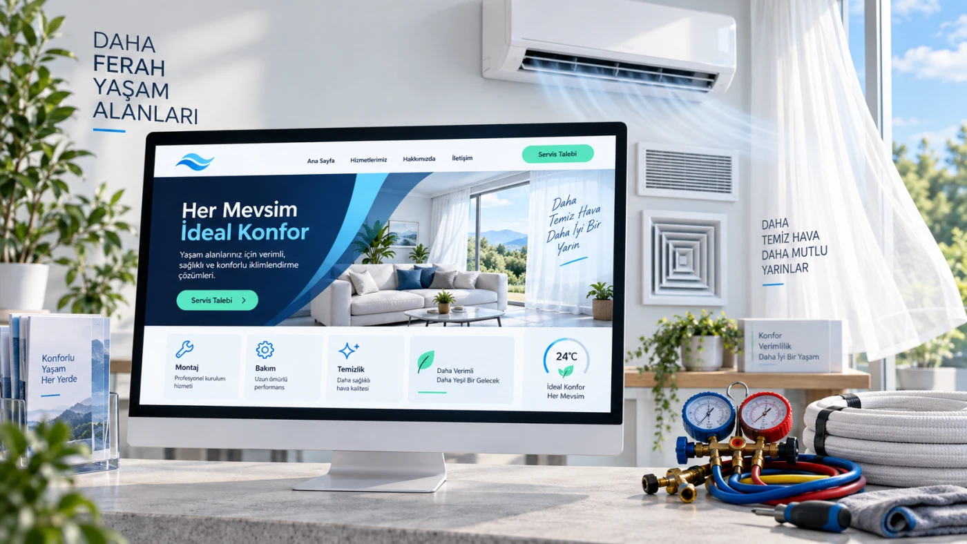 Klima / İklimlendirme hazır web sitesi öne çıkan görseli