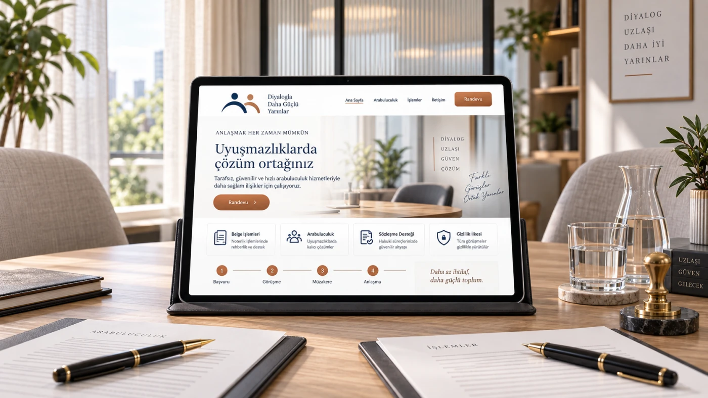 Noter / Arabulucu hazır web sitesi öne çıkan görseli