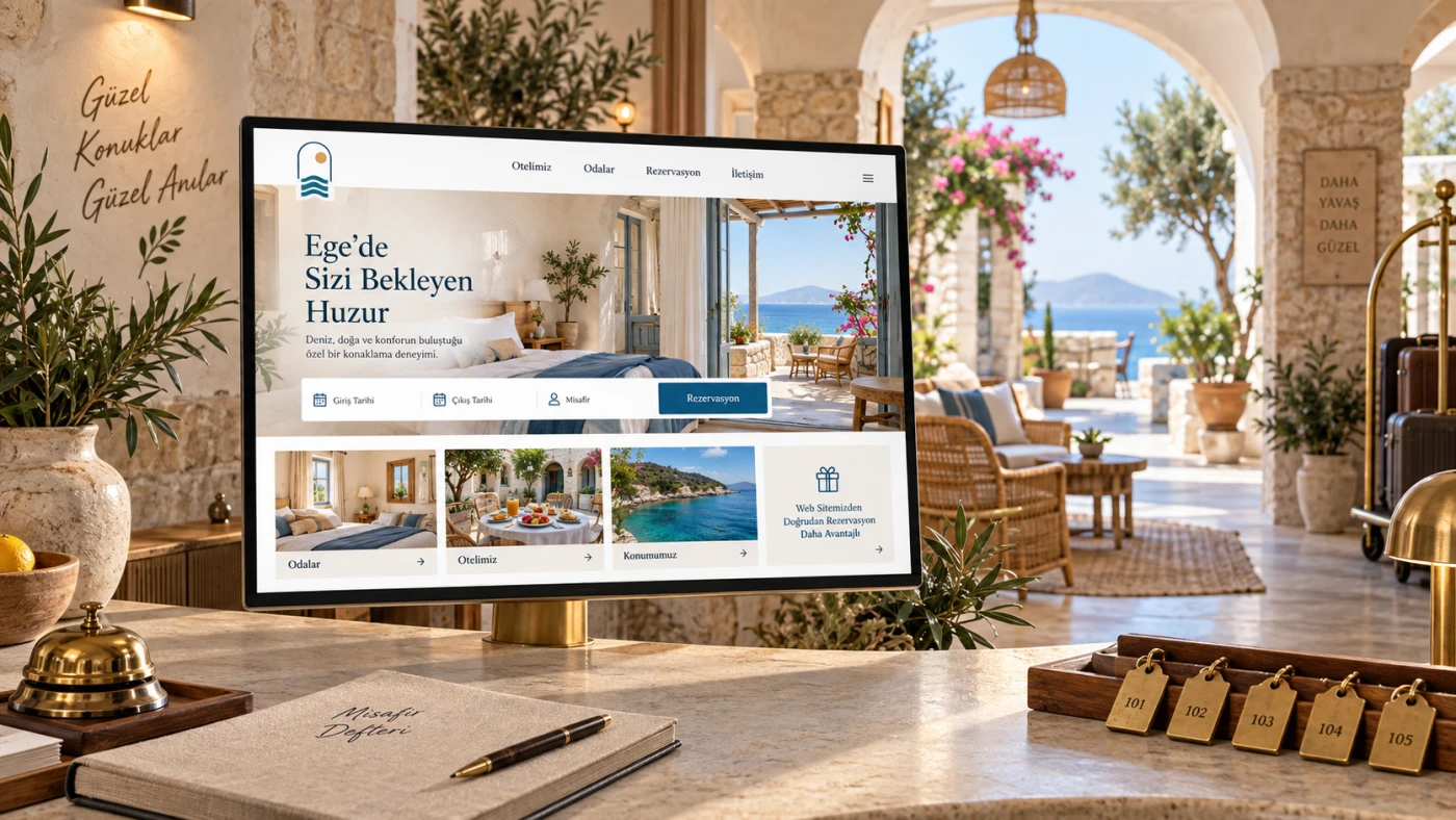 Otel / Pansiyon hazır web sitesi öne çıkan görseli
