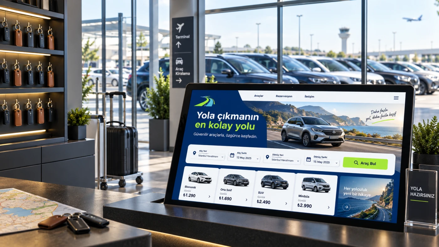 Rent A Car hazır web sitesi öne çıkan görseli