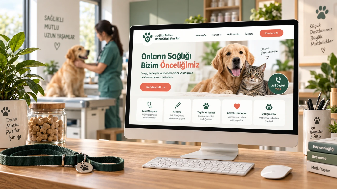 Veteriner Kliniği hazır web sitesi öne çıkan görseli